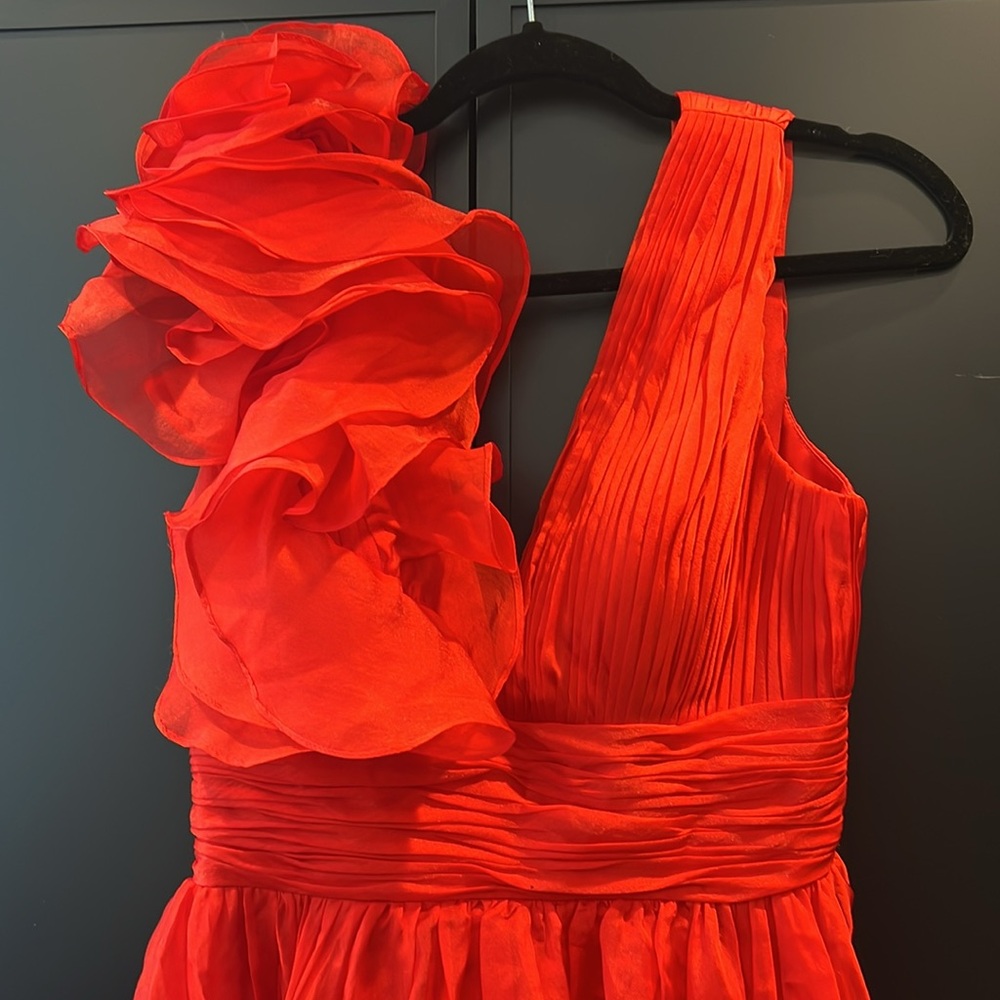 New Mac Duggal red party ruffle mini dress - Size 6 - Picture 4 of 9